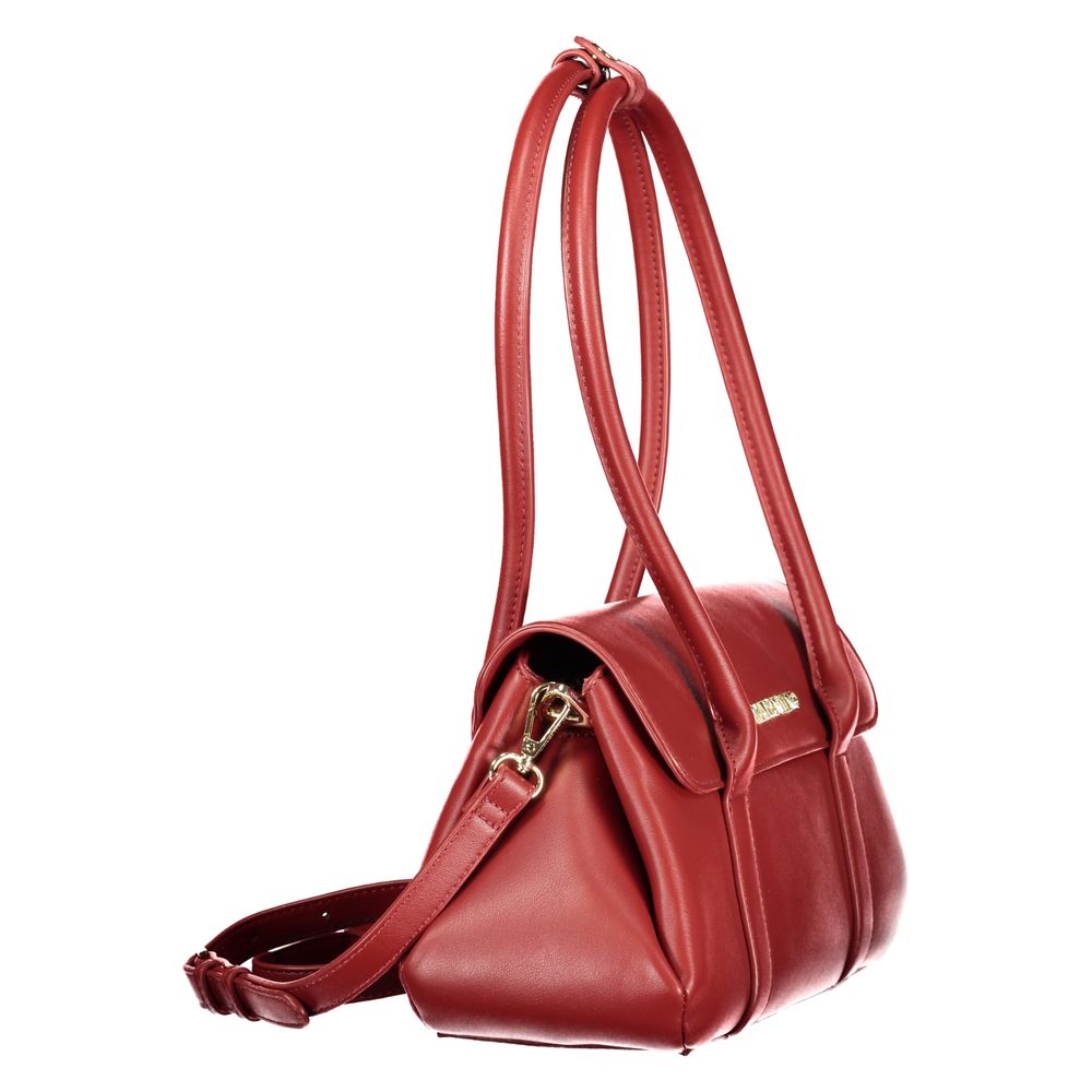 Shoulder Handbag by Mario Valentino for women in polyurethane red features a ornamental silhouette, showcasing a secure zipper, ample internal-pockets, and ornamental shoulder-strap, adjustable-strap & handle for a sophisticated look.