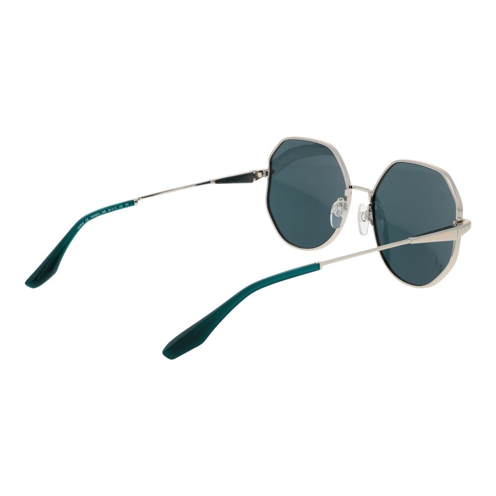 Trussardi Geometric Non-Polarized Dark-Tint Metal Sunglasses - Silver