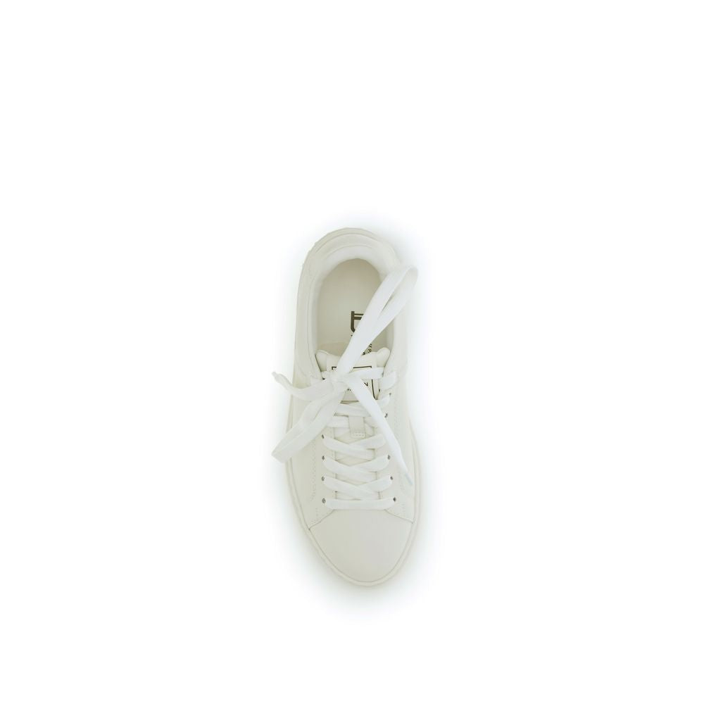 Balmain Women's Low Top Bos Taurus Calf Leather Sneakers - White
