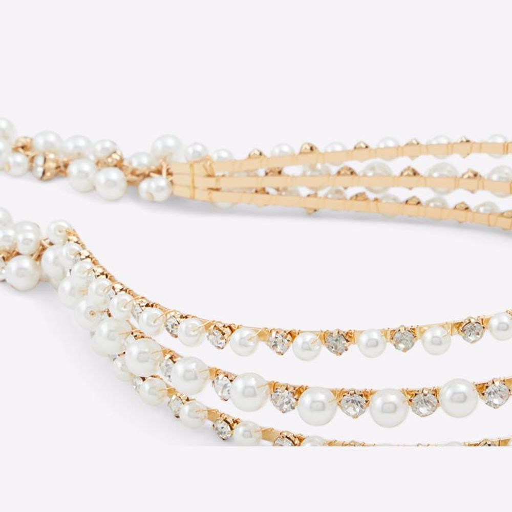 ALDO Zinc Alloy Brass Acrylic & Glass Headband - Blue