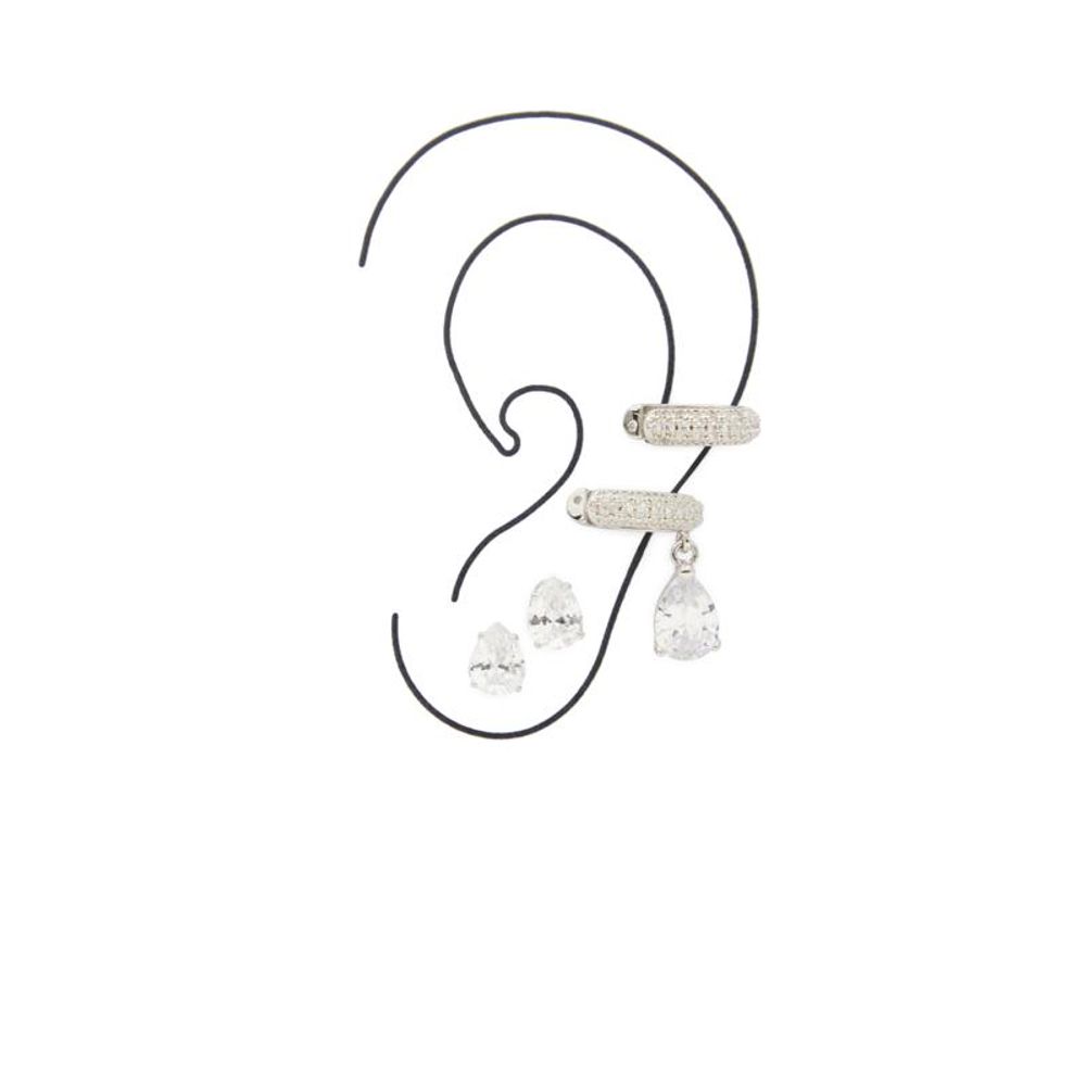 ALDO Women's Silver Stainless Steel & Cubic Zirconia Earrings - Silver
