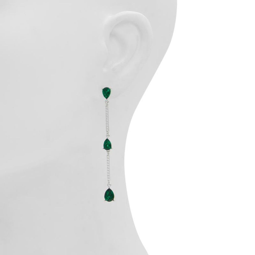 ALDO Women's Stainless Steel & Cubic Zirconia Earrings - Dark Green