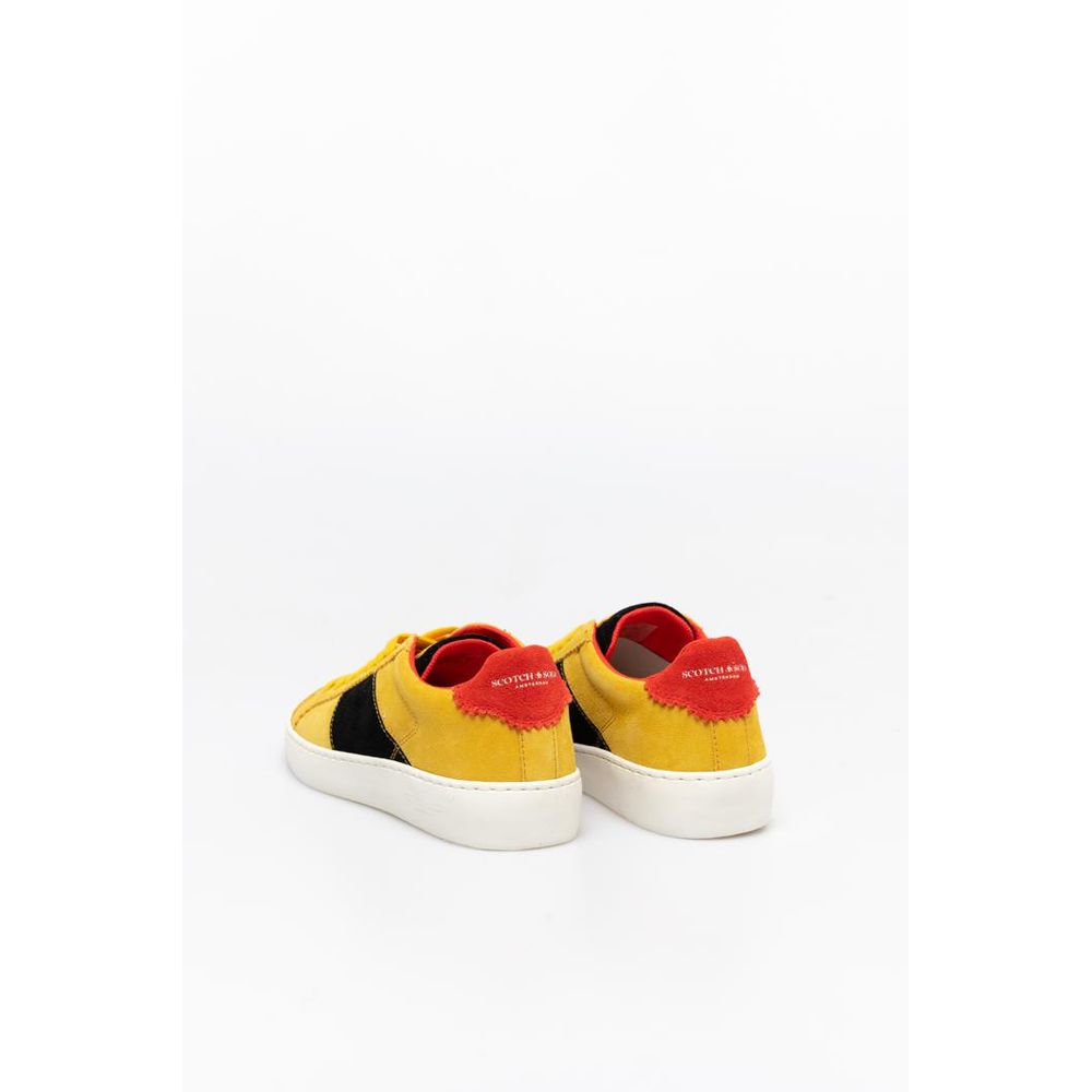 Scotch & Soda Men's Low Top Suede Leather & Cotton Sneakers - Bicolour Yellow
