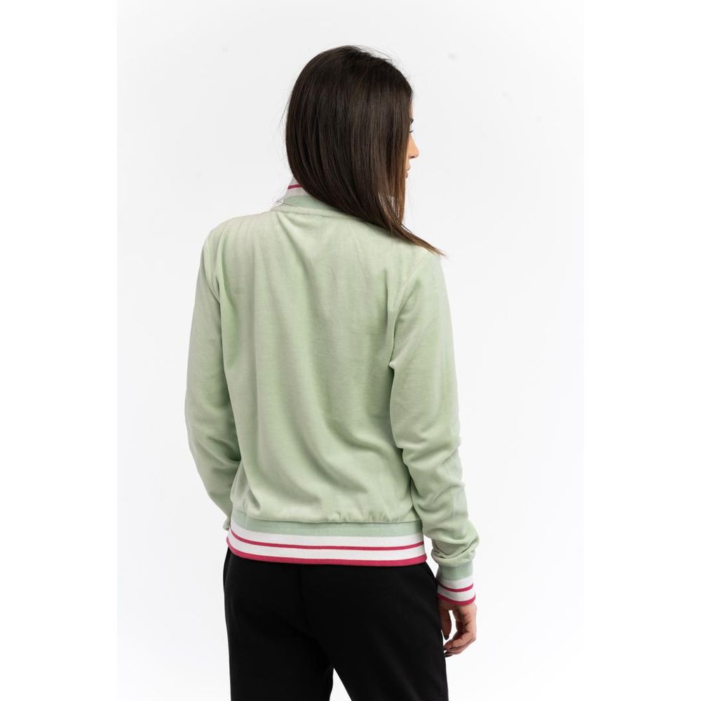 Fila Women's Cotton Polyester Sweatshirt - Green Multicolor White