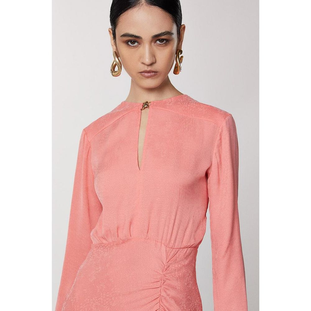 Patrizia Pepe Women's Long-Sleeve Polyester & Cupro Short Dress - Copper Peach Pink