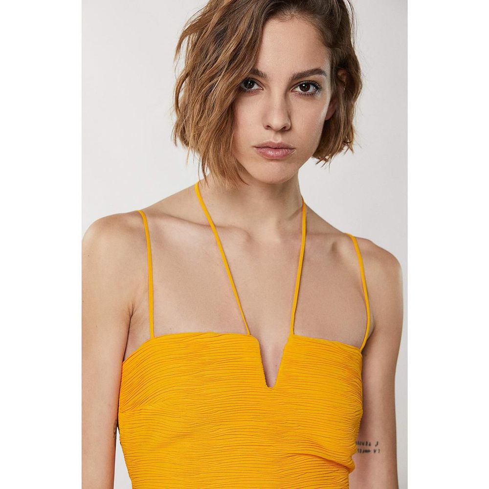 Patrizia Pepe Women's Sleeveless Polyester Short Dress - Orange