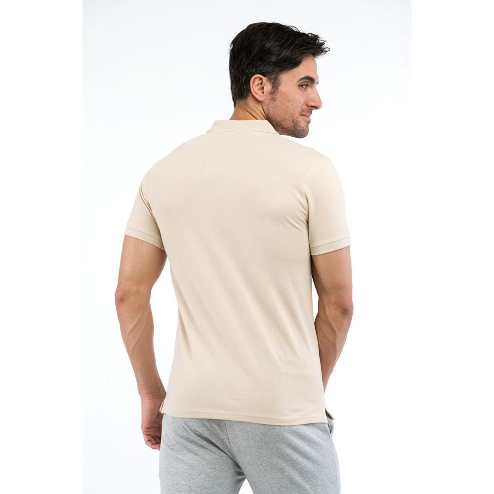 Cavalli Class Men's Cotton Polo Shirt - Beige Sand