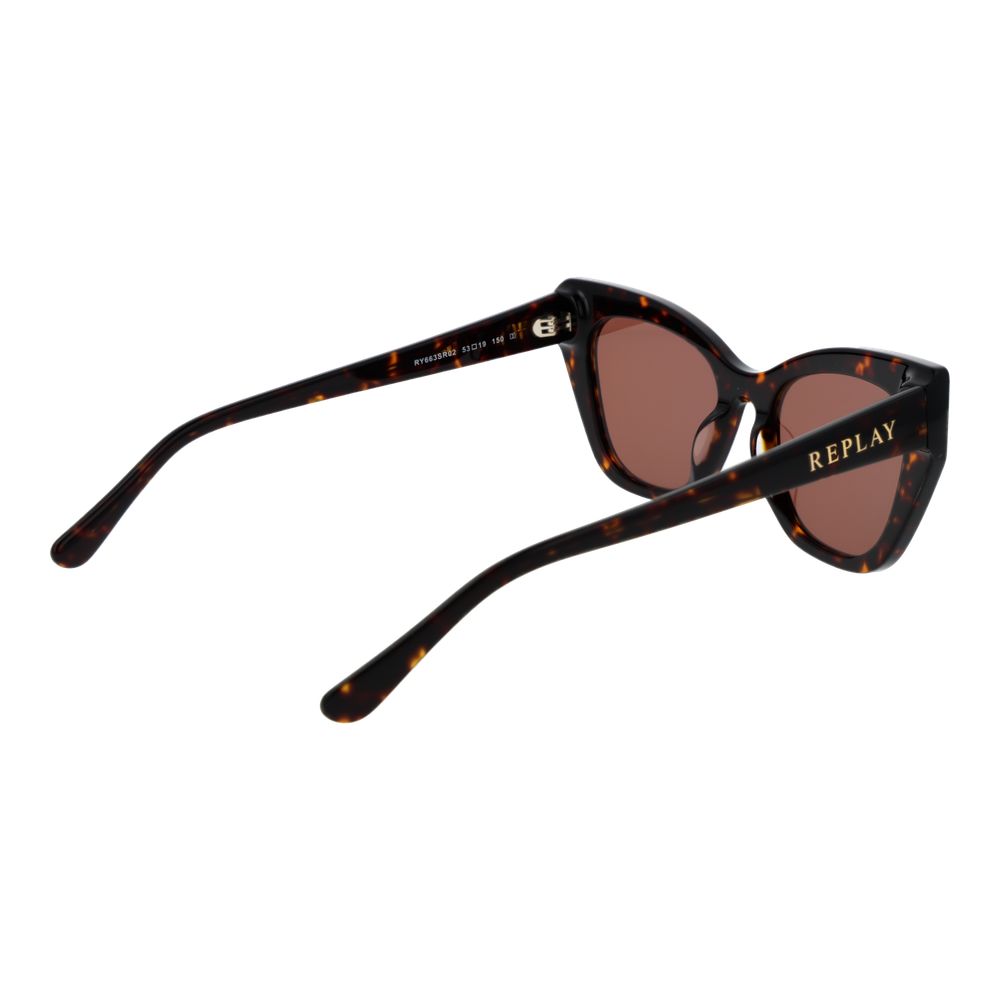 Replay Cat-Eye Non-Polarized Dark-Tint Plastic Sunglasses - Brown