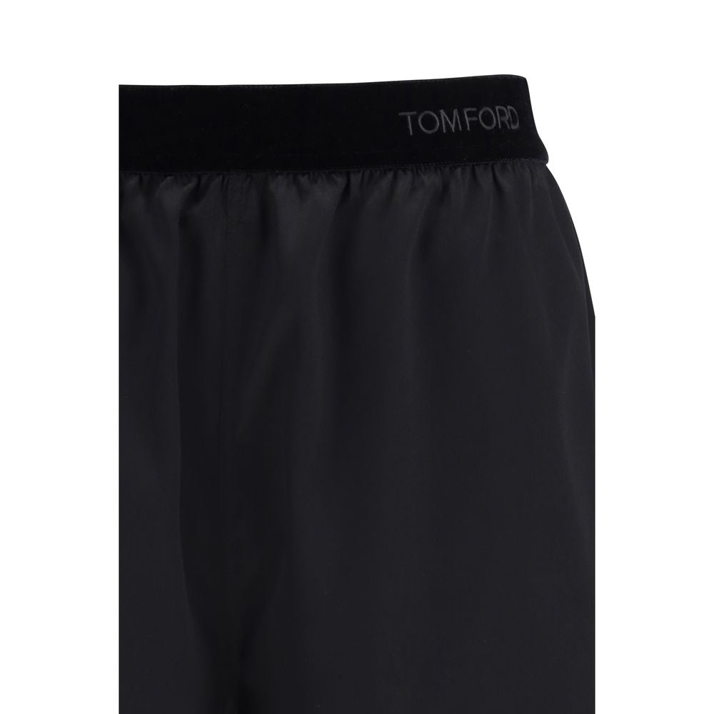 Tom Ford Women's Relaxed Fit Regular Silk Satin Bermuda Shorts - Black