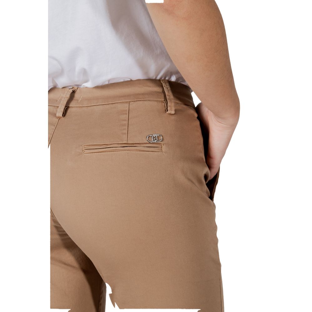 Liu Jo Women's Tapered-Leg Straight-Leg Cigarette Stretch Cotton Chinos Pants - Beige