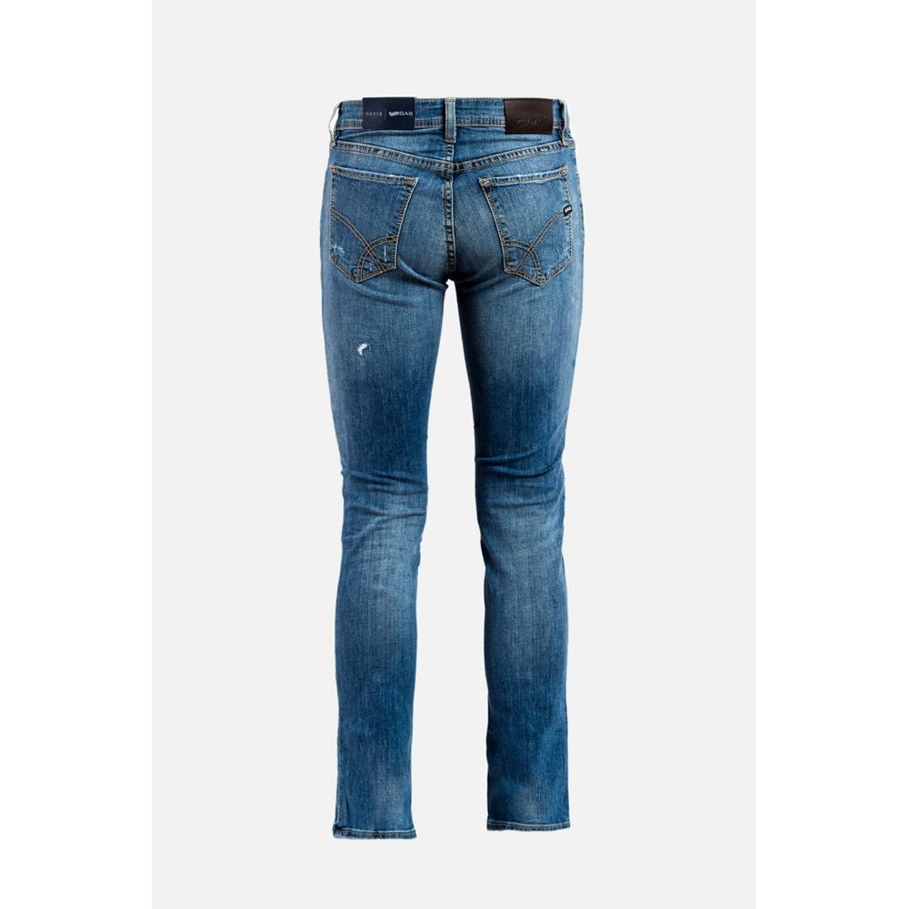 Gas 9 To 5 Men's Straight Leg Stretch Denim Cotton Jeans - Blue