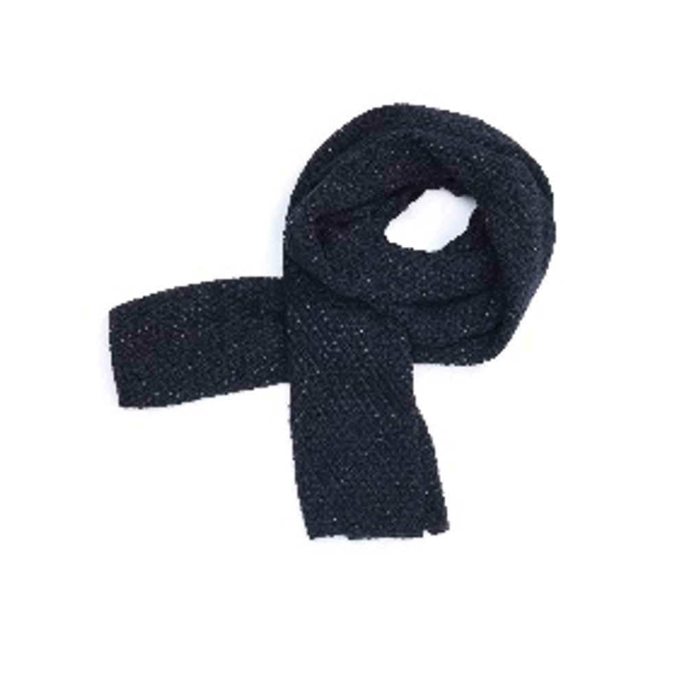Gas Acrylic Alpaca & Marabou Wool Wrap Scarf - Black