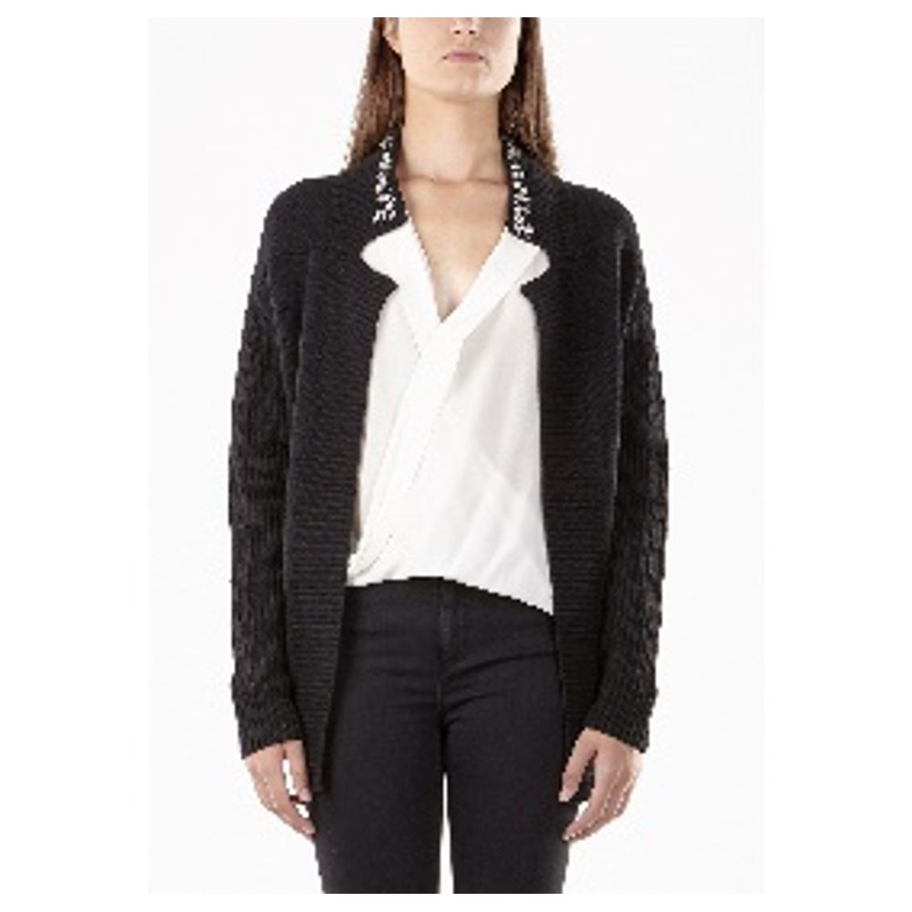 Gas Women's Polyamide Viscose Wool Cardigan - Black