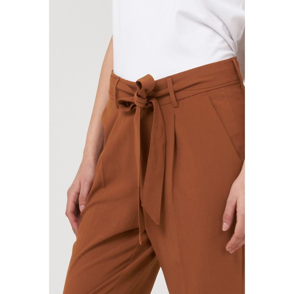Gas Women's Relaxed Fit Stretch Viscose Polyester Trousers - Brown