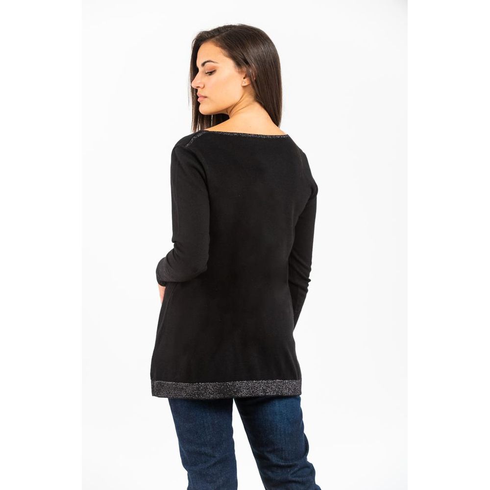 Gas Women's Cashmere Cotton & Polyester Sweatshirt - Black