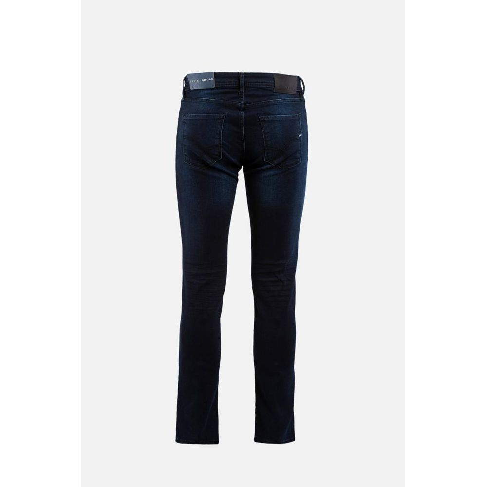 Gas Men's Slim Stretch Denim Cotton Jeans - Dark Blue