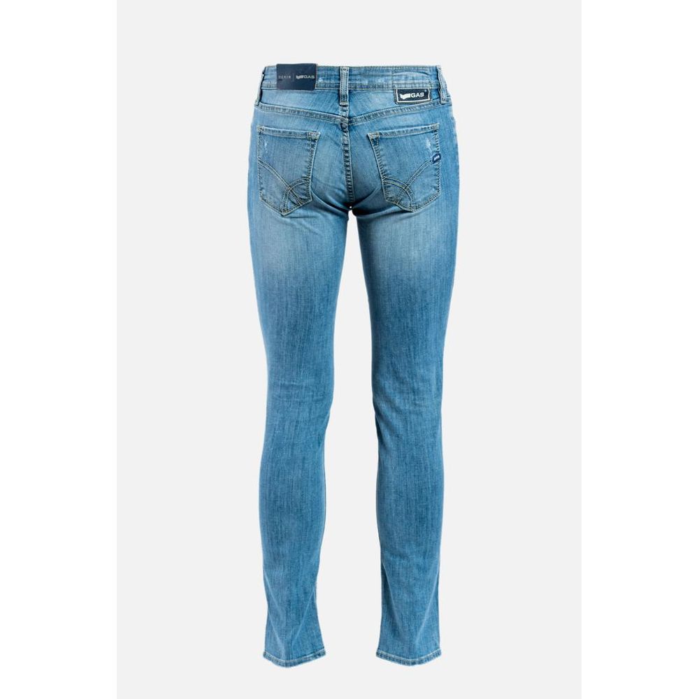 Gas Men's Skinny Stretch Denim Cotton Polyester Jeans - Blue