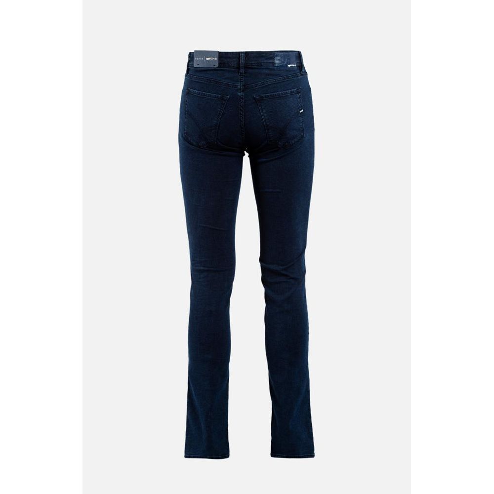 Gas Men's Slim Stretch Denim Cotton Polyester Jeans - Dark Blue