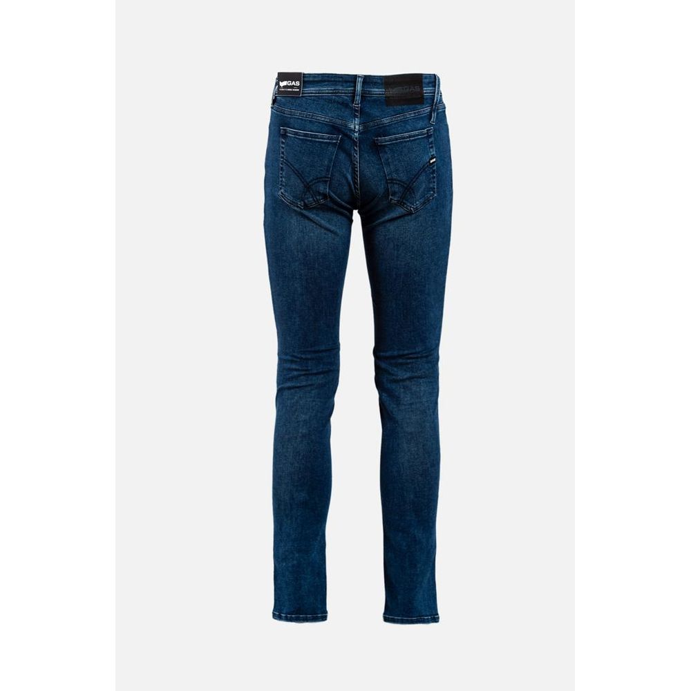 Gas Men's Skinny Stretch Denim Cotton Jeans - Dark Blue