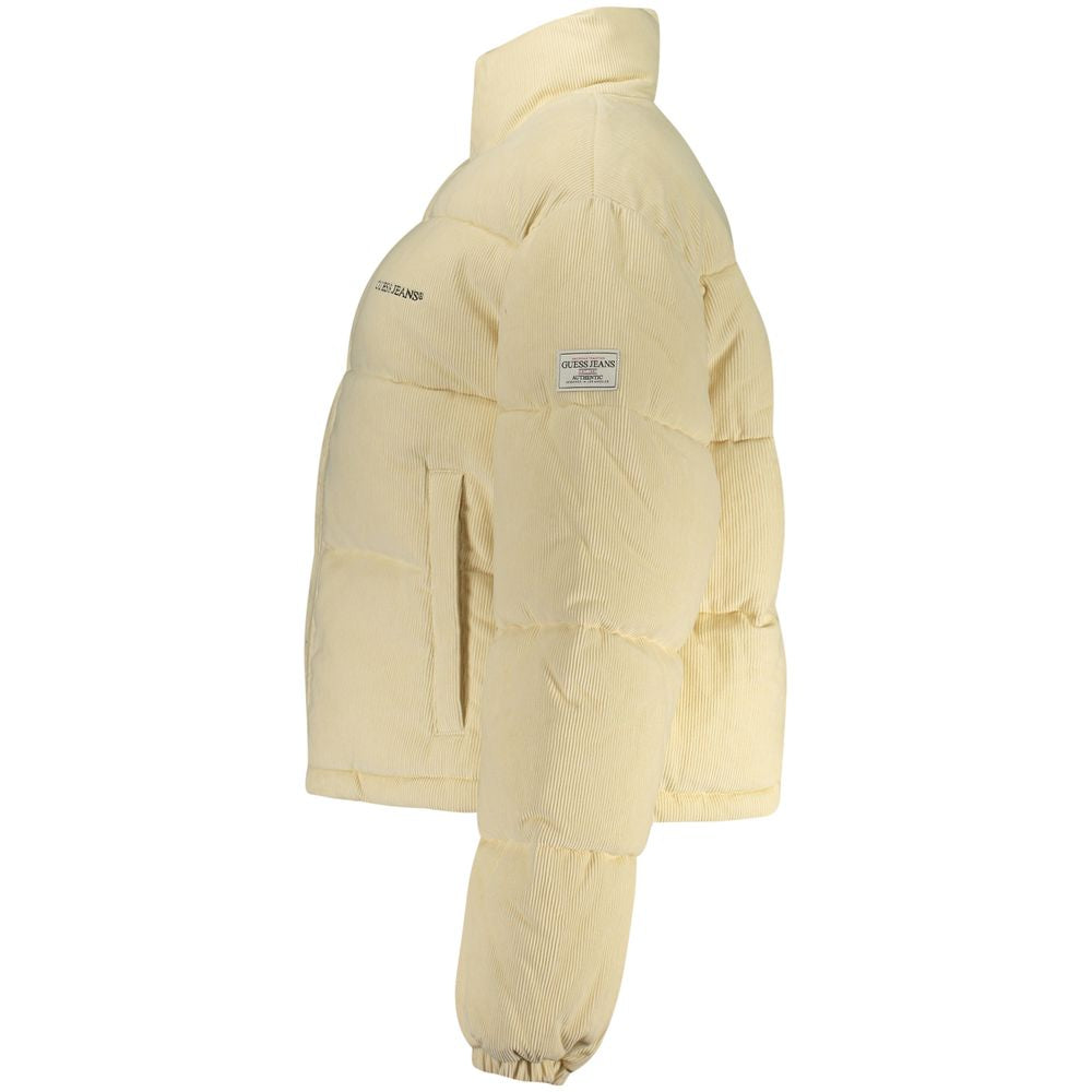 Overcoat by Guess Jeans for women in polyester beige showcases a enveloping silhouette, detailed with distinctive pockets and a enveloping .
