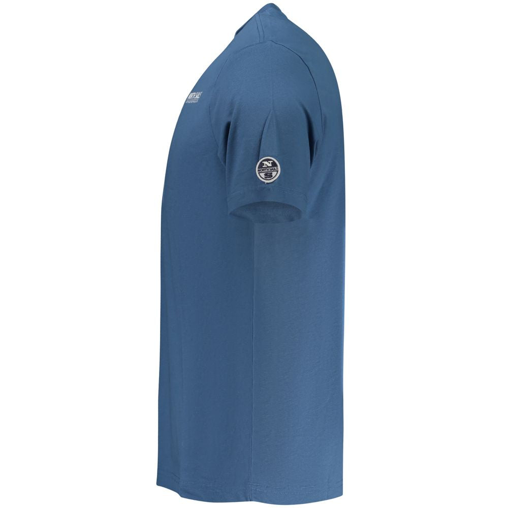 North Sails Men's Crew Neck Cotton Activewear T-Shirt - Blue Print