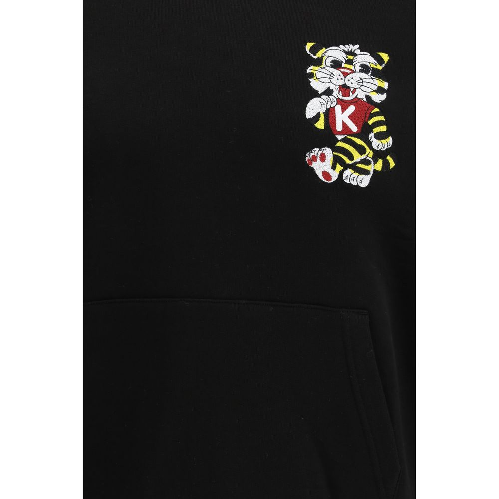 Sweatshirt Hoodie by Kenzo for men in cotton black features an luminous silhouette, showcasing a sophisticated hooded neckline and for a truly luminous look.