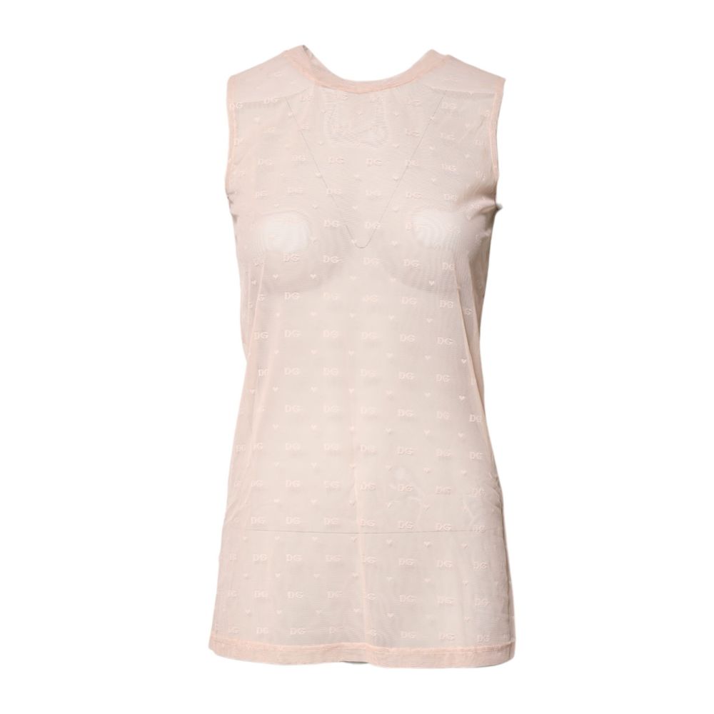 Dolce & Gabbana Women's Round Neck Stretch Nylon Tank Top - Beige