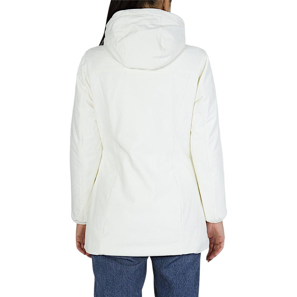 Yes Zee Women's Down Thermal Waterproof Softshell Polyamide Hooded Puffer Jacket - Gold White