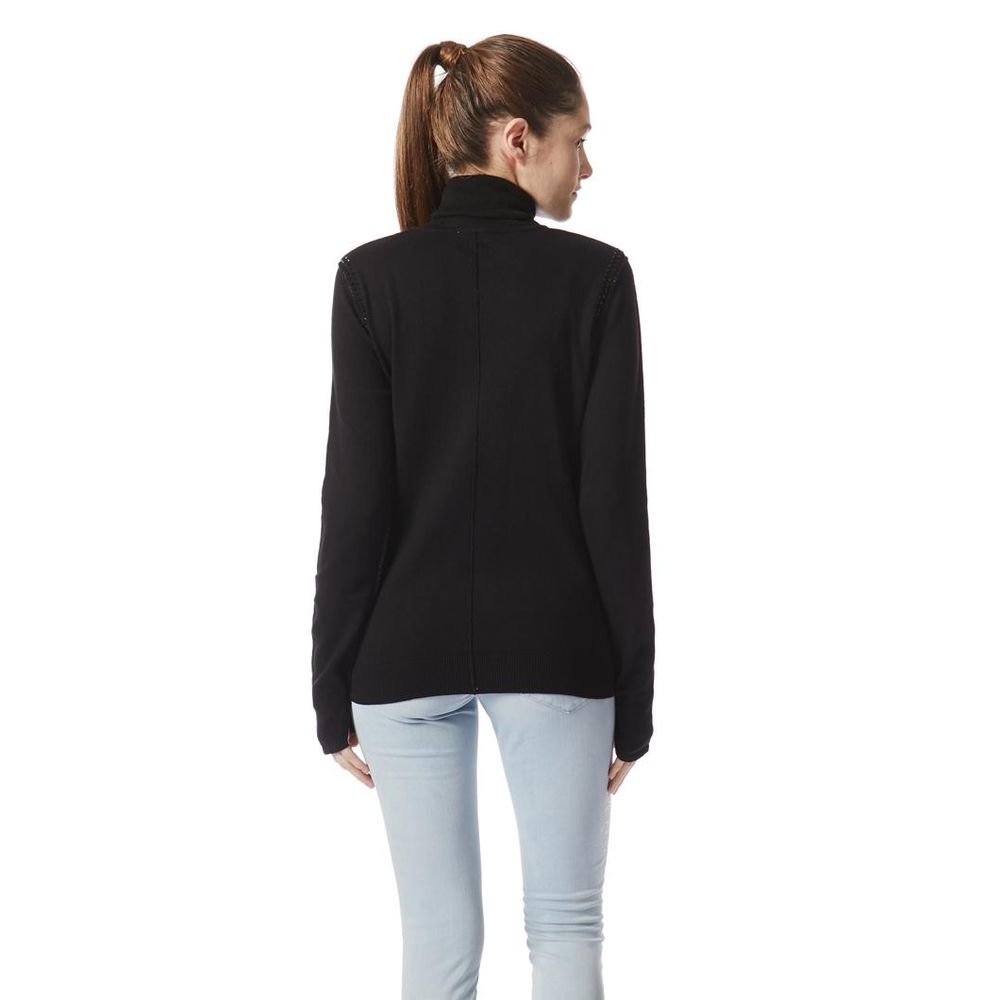 Gas Women's Turtleneck Cashmere Cotton & Polyester Sweater - Black