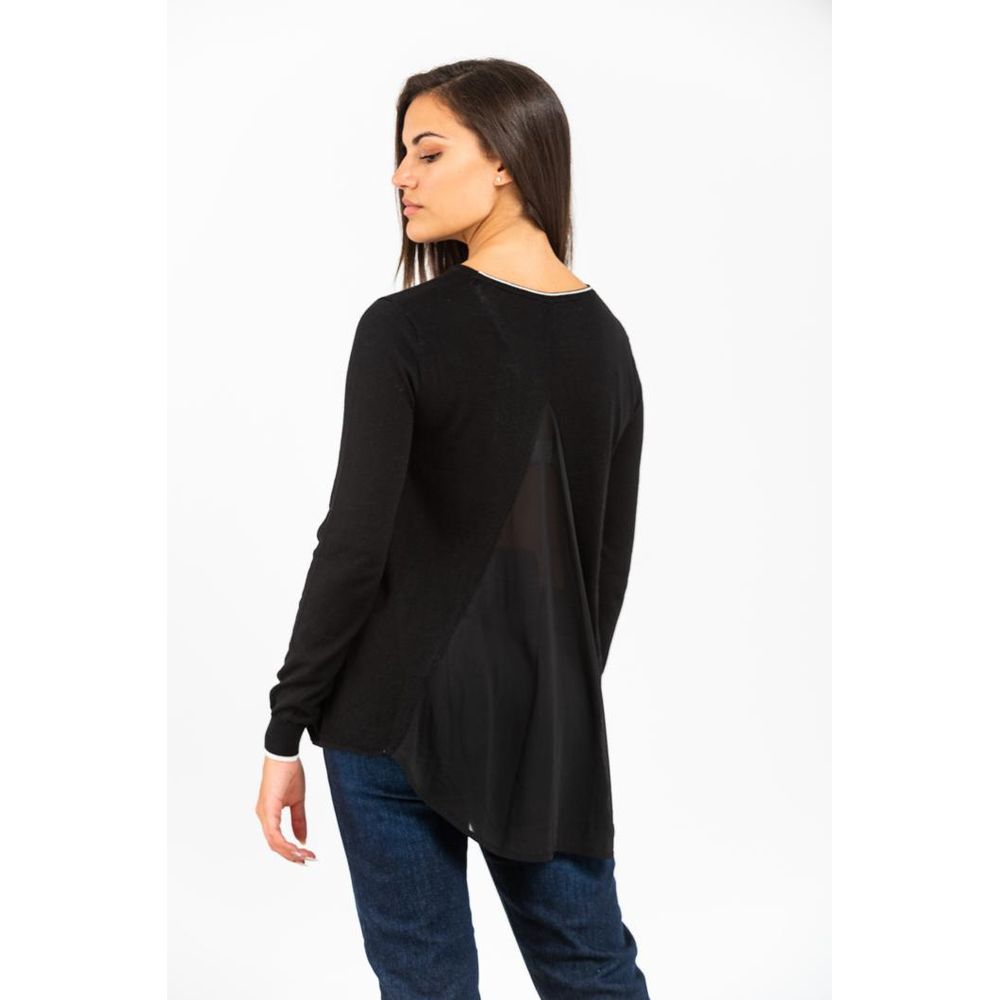 Gas Women's Long-Sleeve Cashmere Polyamide & Polyester T-Shirt - Black