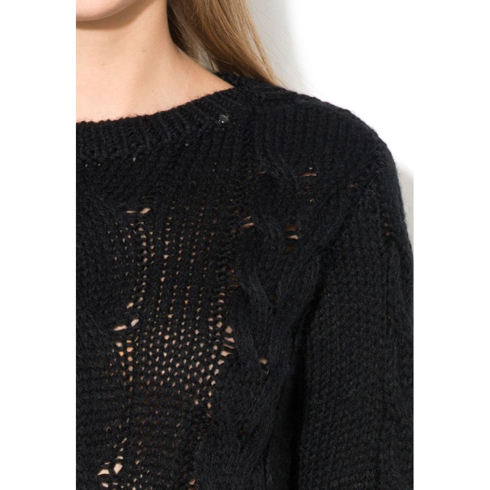Gas Women's Wool Acrylic Sweatshirt - Black