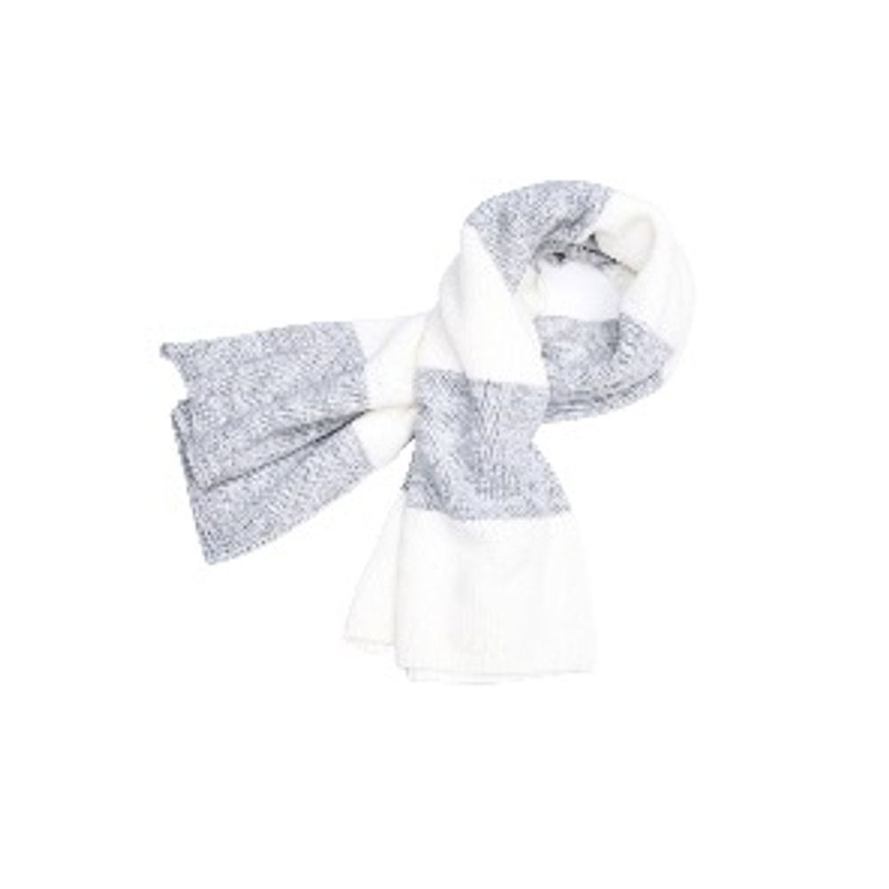 Gas Acrylic Alpaca & Marabou Wool Wrap Scarf - White