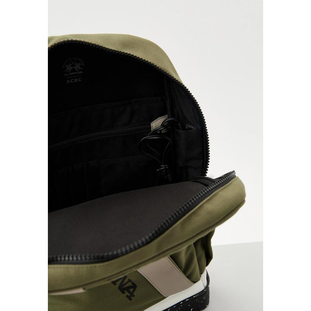 La Martina RPet Polyester Cotton Canvas Rucksack Backpack - Bicolour Green