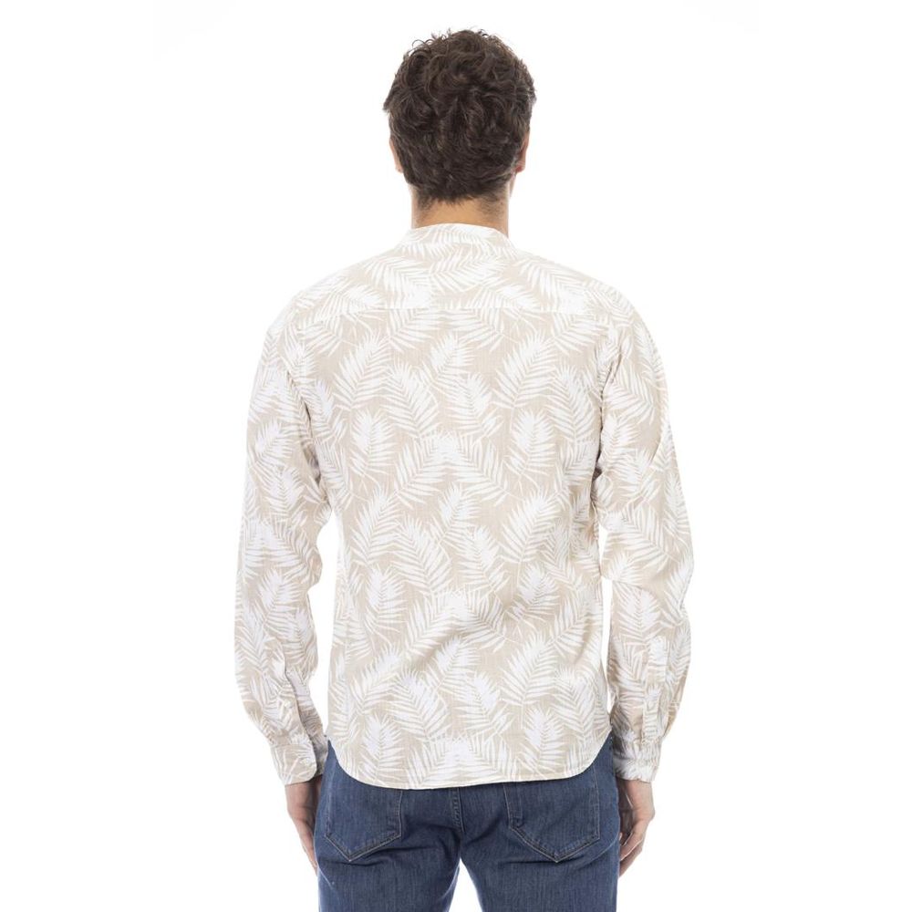 Baldinini Trend Men's Long-Sleeve Cotton T-Shirt - Cream Sand