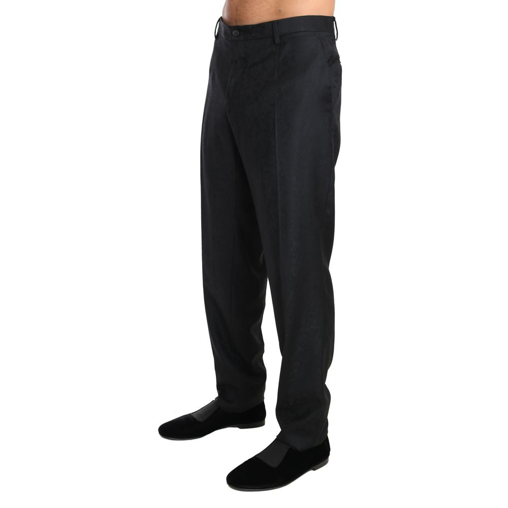 Dolce & Gabbana Men's Cotton Trousers - Gray Patterned
