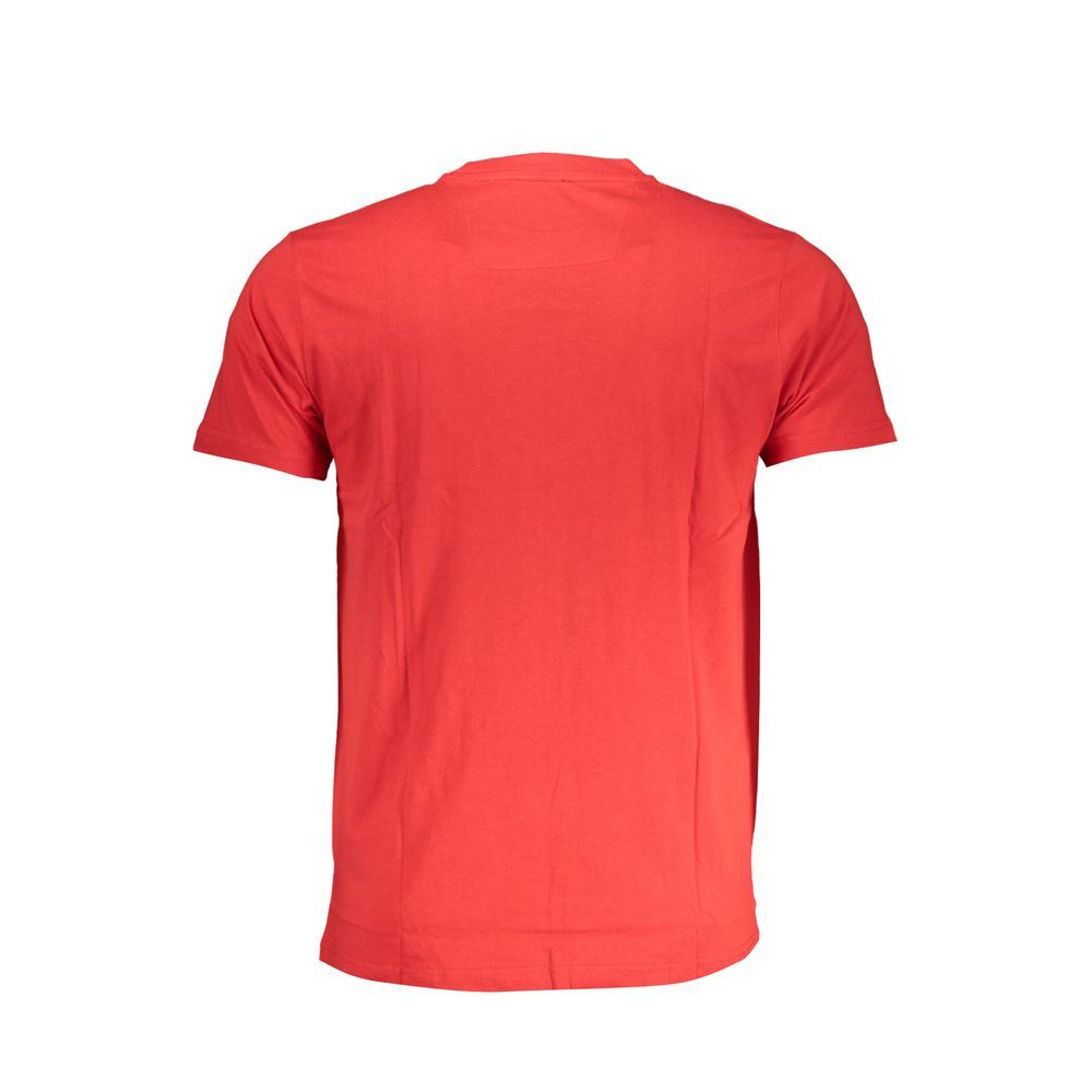 Cavalli Class Men's Crew Neck Cotton Activewear T-Shirt - Multicolor Red Print