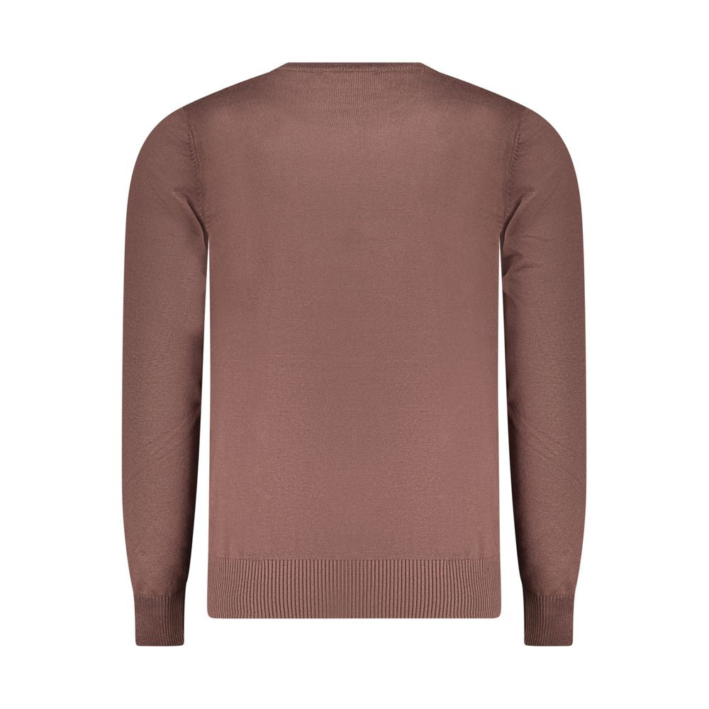 Coveri Moving Essence Men's Crew Neck Nylon & Viscose Sweatshirt - Brown