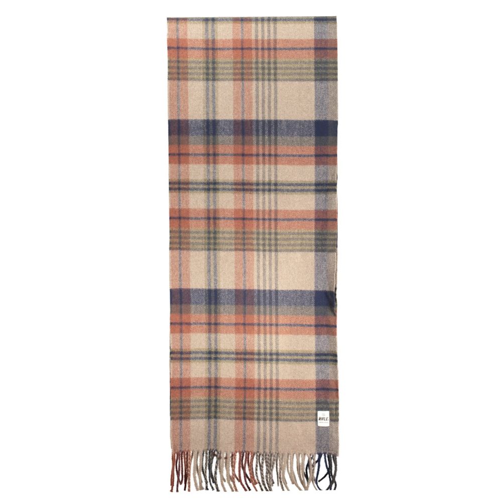 Rifle Polyester & Viscose Scarf - Brown Tartan Signature