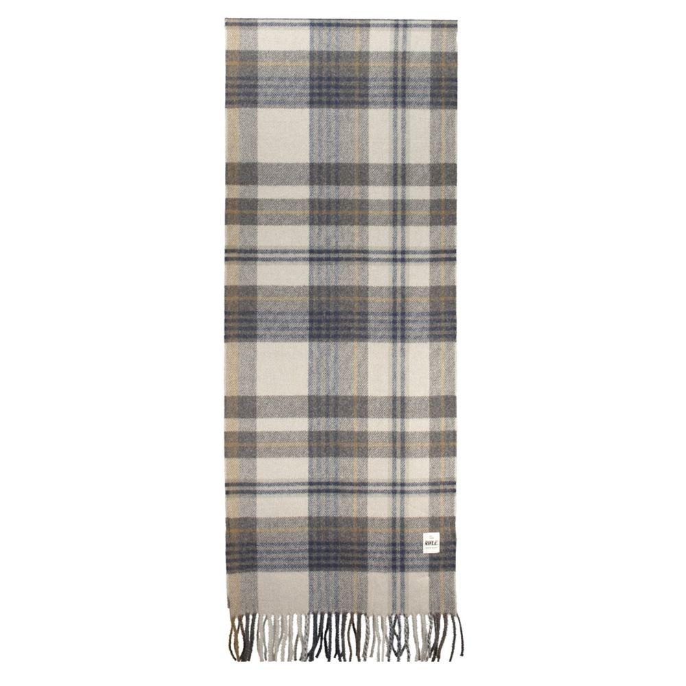 Rifle Polyester & Viscose Scarf - Gray Tartan