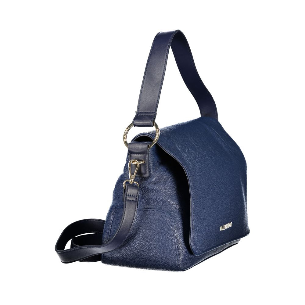 Shoulder Handbag by Mario Valentino for women in polyurethane blue & signature features a ornamental silhouette, showcasing a secure , ample internal-pockets, and ornamental shoulder-strap, handle & adjustable-strap for a sophisticated look.