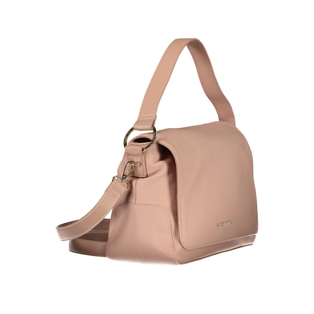 Shoulder Handbag by Mario Valentino for women in polyurethane pink features an refined silhouette, showcasing a secure zipper, ample internal-pockets, and versatile shoulder-strap, adjustable-strap, detachable-strap & handle for a sophisticated refined aesthetic.