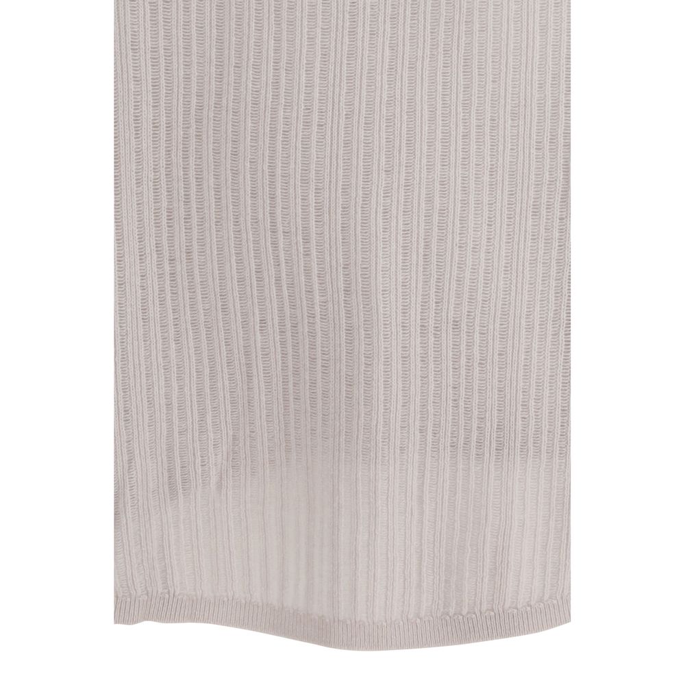 Allude Women's Regular Fit Crew Neck Cashmere Sweater - White