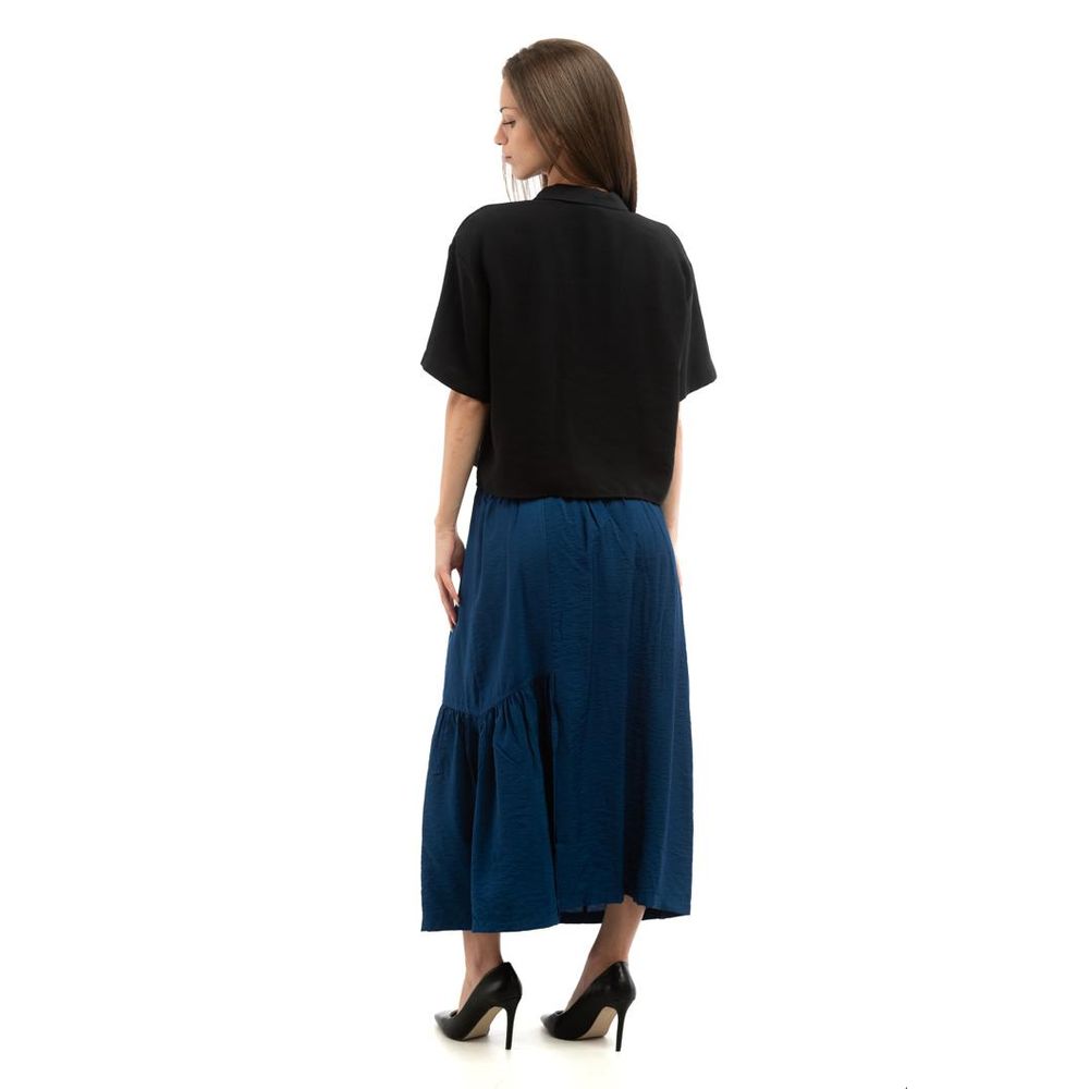Patrizia Pepe Women's Polyamide Viscose Long Skirt - Blue