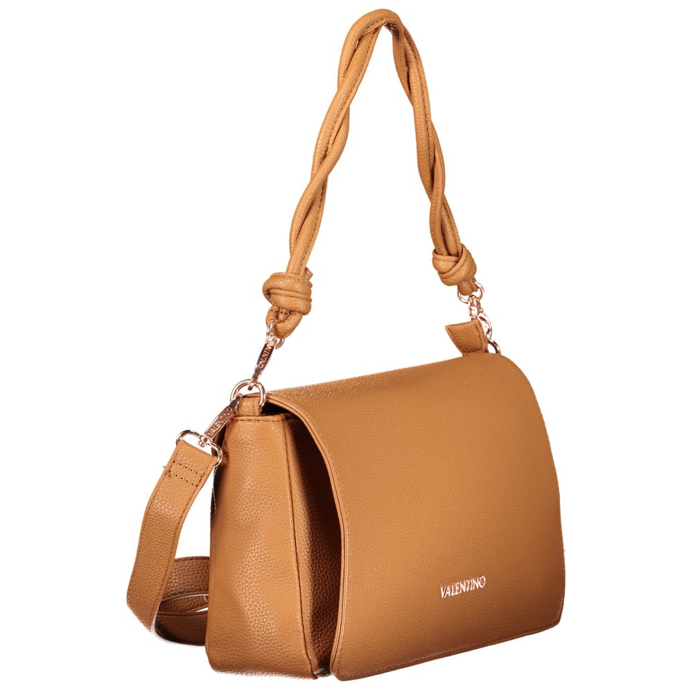 Handbag by Mario Valentino for women in polyurethane brown features a exquisite silhouette, showcasing a secure snap & zipper and exquisite document-holder & internal-pockets with versatile adjustable-strap, detachable-strap & handle for a exquisite finish.