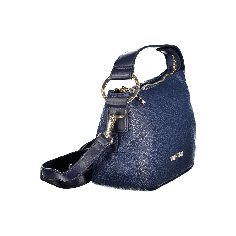 Handbag by Mario Valentino for women in polyurethane blue & signature features a exquisite silhouette, showcasing a secure zipper and exquisite internal-pockets with versatile shoulder-strap, adjustable-strap & handle for a exquisite finish.