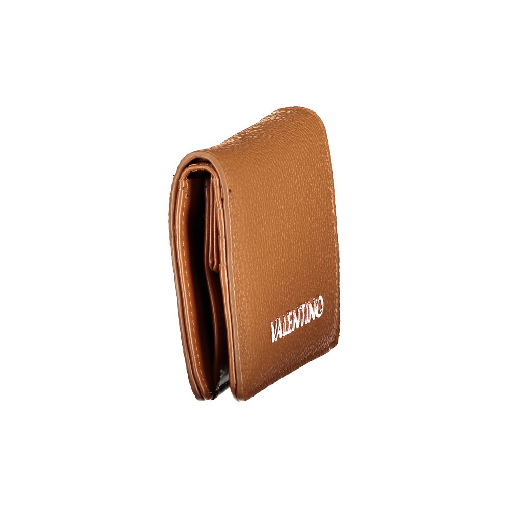 Cardholder Wallet by Mario Valentino for women in polyurethane brown presents a refined silhouette, artfully capturing the essence of the Heart Polyurethane Cardholder Wallet design with sophisticated card-organization eco-friendly coin-purse for a refined look.