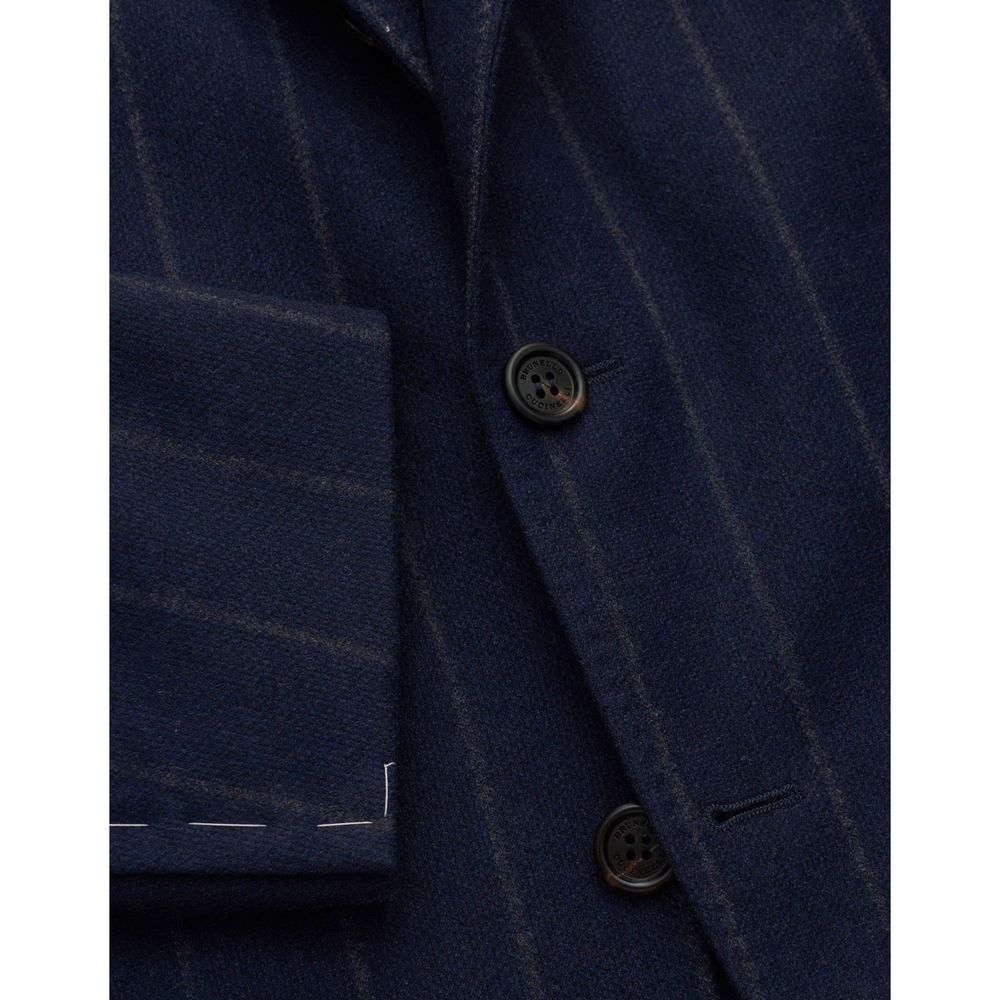 Brunello Cucinelli Men's Silk Cashmere Virgin Wool Blazer - Blue
