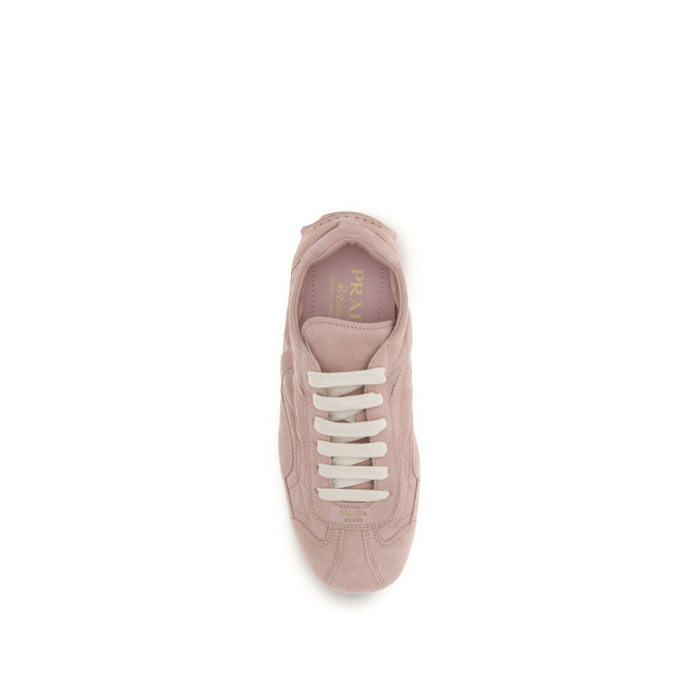 Prada Women's Fashion Nylon Suede Leather Sneakers - Multicolor