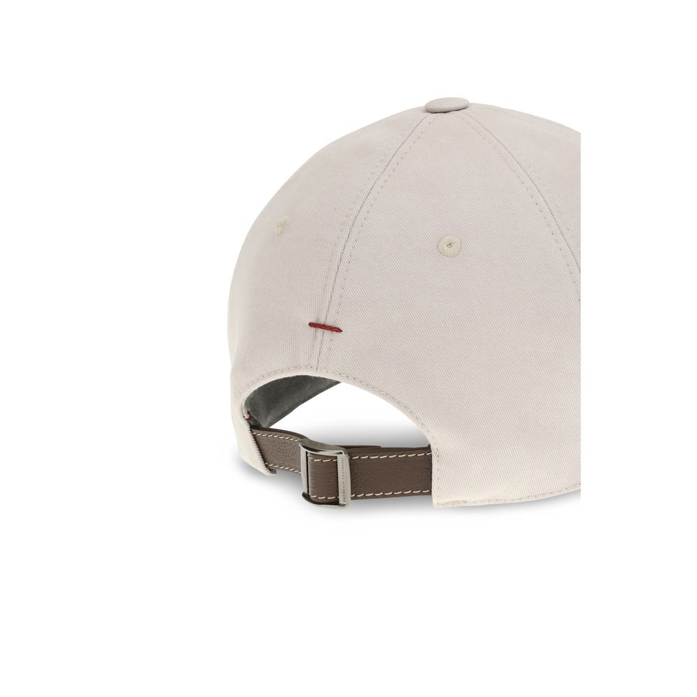 Brunello Cucinelli White Cotton Cap (Baseball Hat)