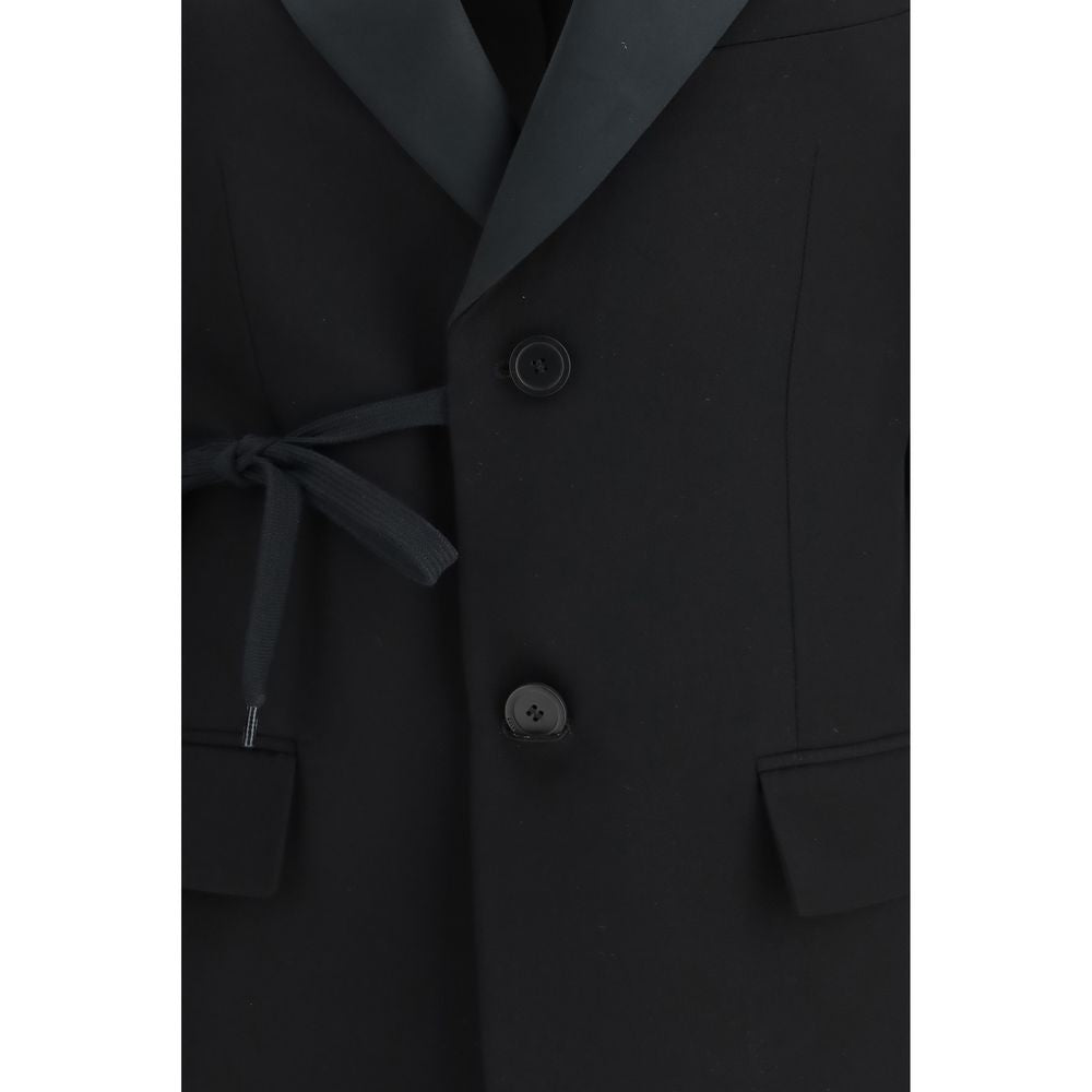 Balenciaga Women's Single Breasted Cupro Wool Overcoat - Black